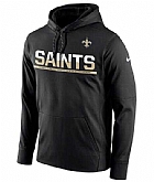 Men's New Orleans Saints Nike Sideline Circuit Pullover Performance Hoodie Black FengYun,baseball caps,new era cap wholesale,wholesale hats
